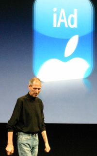 Стив Джобс подтвердил давно ходившие слухи, анонсировав механизм размещения рекламы - iAd, который встроен прямо в операционную систему iPhone