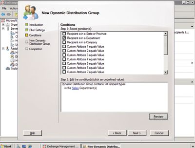 Экран 2. Настройка условий для динамической группы рассылки