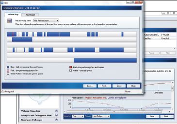 Экран. Результаты анализа диска с помощью Diskeeper