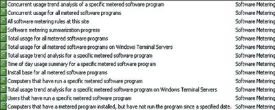 Экран 8. Список отчетов для Software Metering