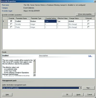 Экран 1. Окно Override Properties