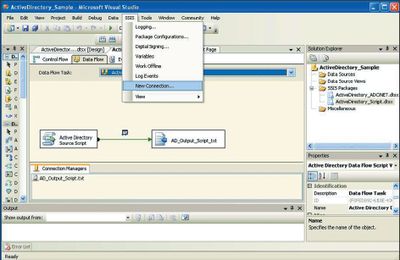 Экран 1. Меню SSIS системы BIDS